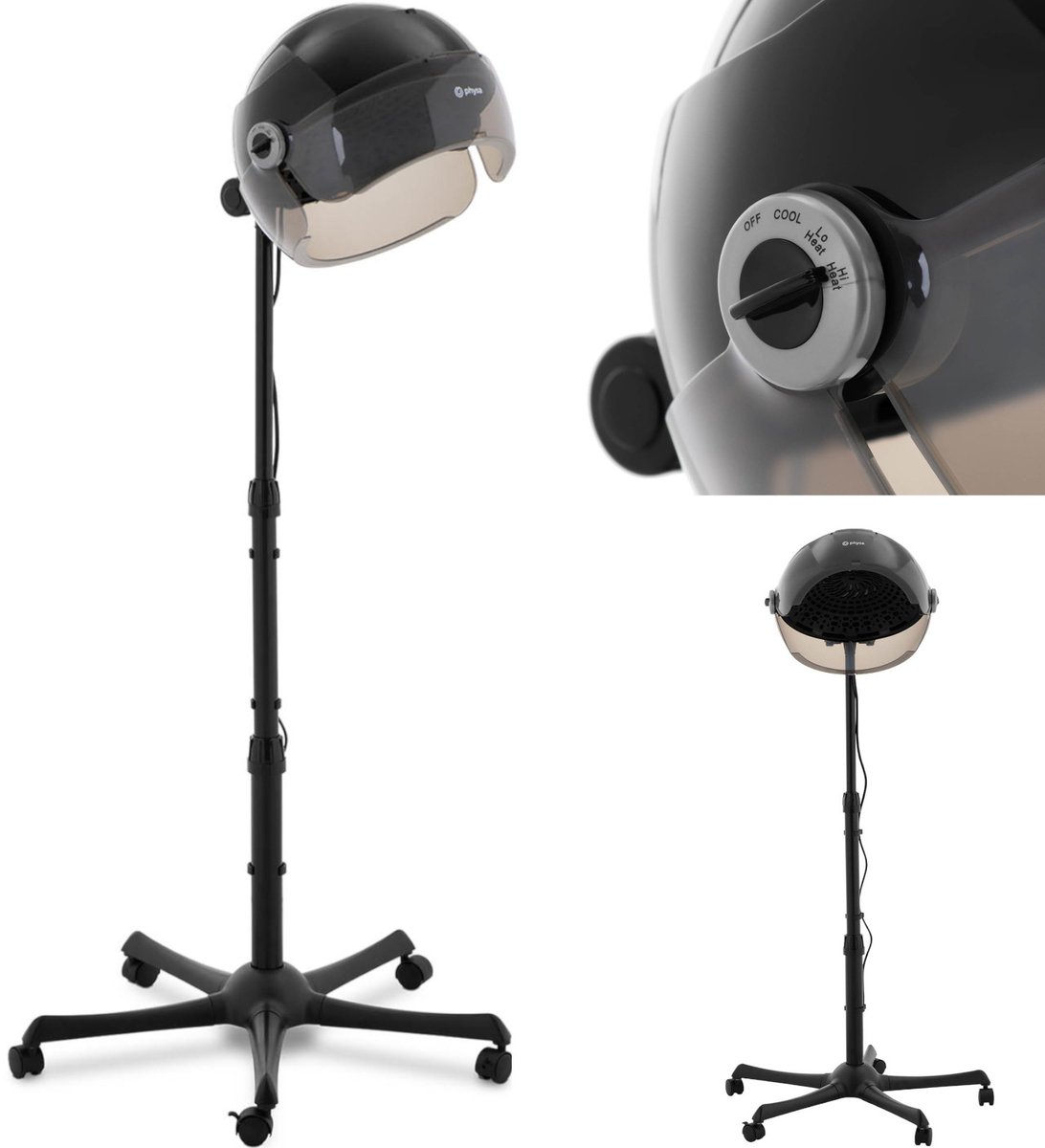 Föhn - met standaard - 1650 W - zwart - 66 °C - physa