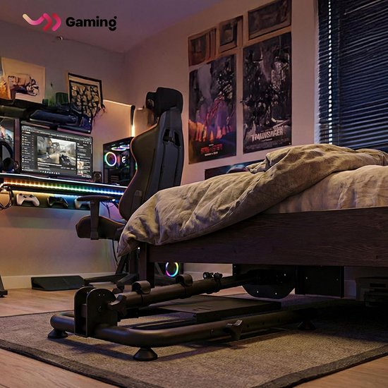 Stuurstandaard - Race cockpit - Realistisch Racen - Opvouwbaar en Verstelbaar - 83 x 44 x 82 cm - Zwart — afbeelding 2