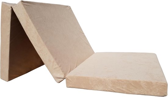 Opvouwbaar matras - Slaapmat Gasten - Logeren en Kamperen - Afneembare hoes - 190 x 90 x 8 cm - Lichtbruin — afbeelding 5