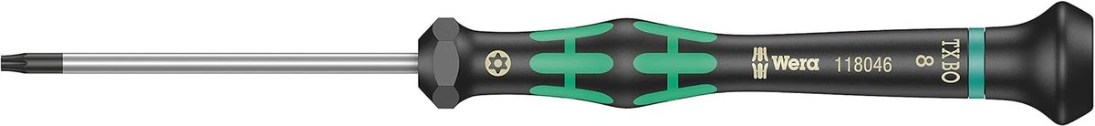 Precisie Schroevendraaier - Torx Bit - Fijnmechanica Reparatie - Met Borgpen - TX 8 x 60 mm - Multicolor