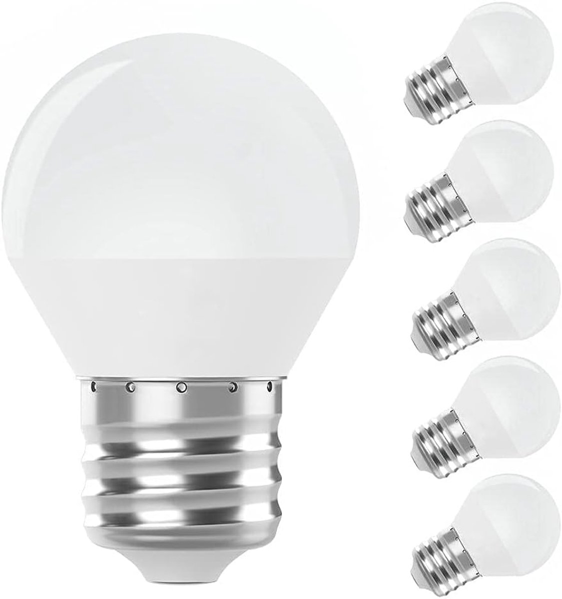 Ledlampen E27 G45 - Energiebesparend licht - Huisverlichting - Koud wit licht - 6 stuks - Wit
