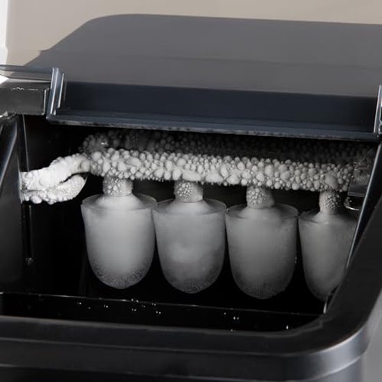 Ice cube machine - 1L capacity - 12kg/24h production - 9 min preparation time - Matt black design van Merkloos — afbeelding 4