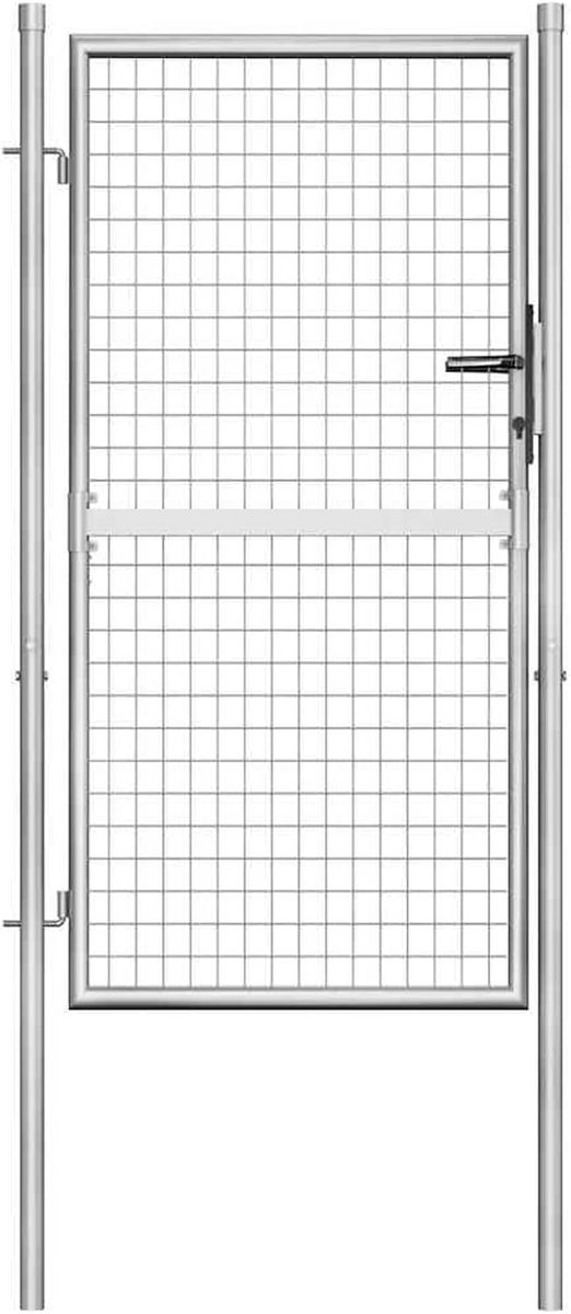 Tuinpoort - Hekwerk Poort - Tuin Afscheiden - Verzinkt Staal - 105x200 cm - Zilver