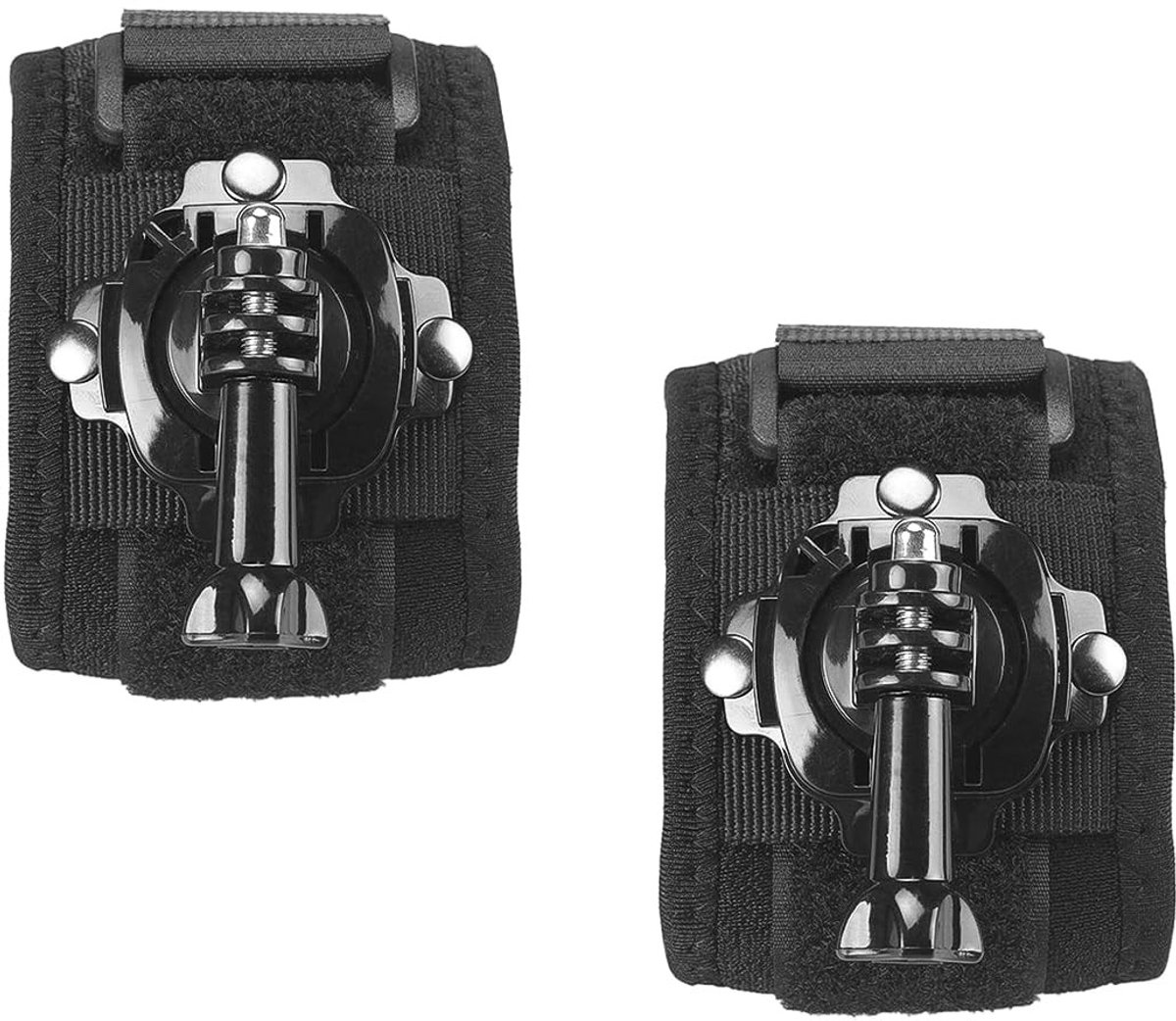 Dailygoods- Polsbandhouder 360 Graden Draaibaar - Armband Houder - Fietshouder - Compatibel met Camera's - 2 Stuks - Automatische Vergrendeling - Armbandhouder