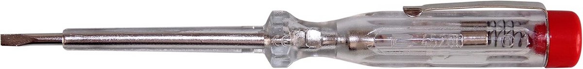Spanningstester - Fasetester - Elektra controleren - VDE/GS getest - 190 mm - Transparant/rood