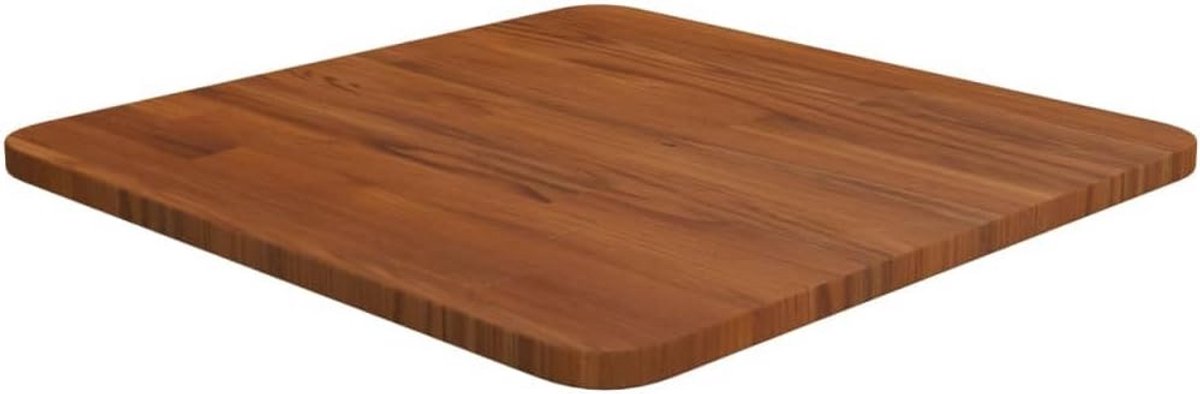 Tafelblad Vierkant - Eikenhout Blad - Tafel Opknappen - Massief Behandeld Hout - 40x40 cm - Donkerbruin