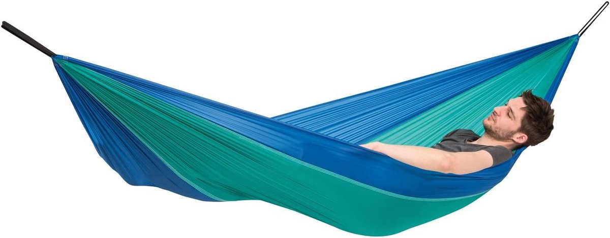 Reishangmat - Compacte hangmat - Buiten ontspannen - Ultralicht ontwerp - 275 x 140 cm - Blauw