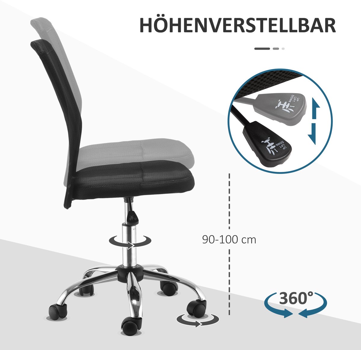EURO FURNITURE HOME S.R.L. MODENUIT Bureaustoel Zonder Armleuningen thumbnail 4