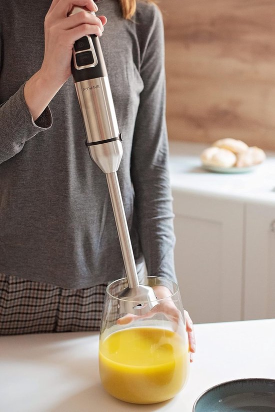 Staafmixer - Keukenmixer - Ingrediënten Bereiden - XXL Voet - 1500 Watt - Zilver — afbeelding 4