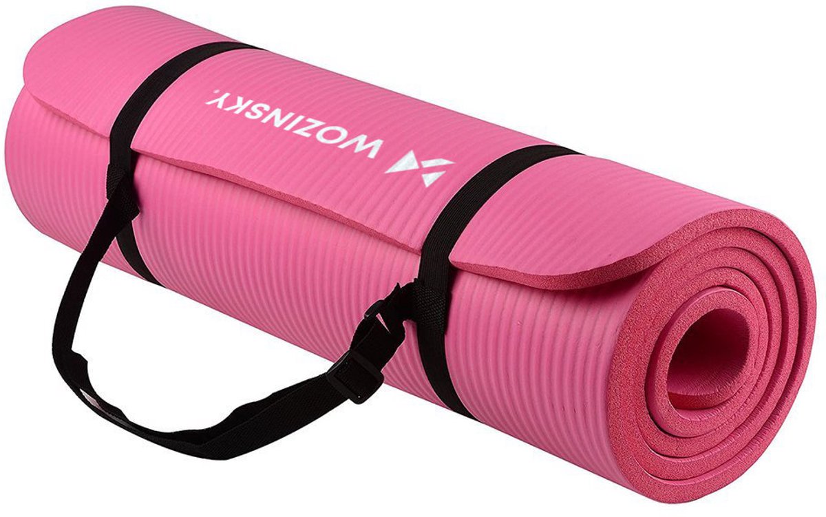 Wozinsky WNSP-PINK - Fitnessmat - 181x63x1 cm - Antislip - Riem en Tas inbegrepen