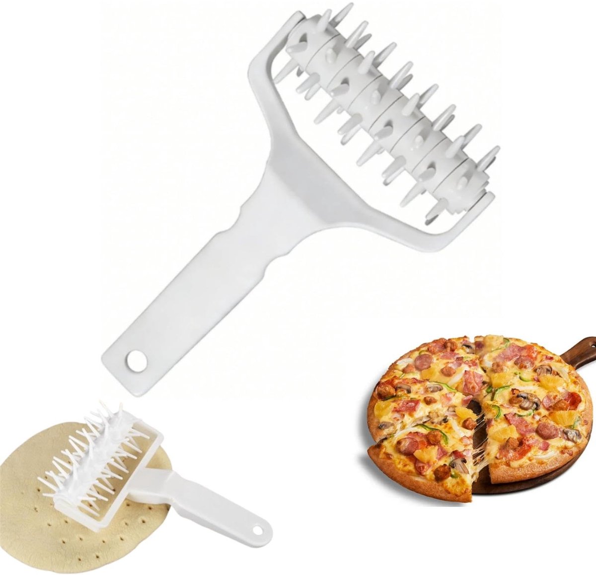 Dailygoods- Deegroller Antikleef - Deegschraper - Bakmat - Rolstok - Verstelbare Deegroller - Ideaal voor Pizza en Gebak - Pizzaroller