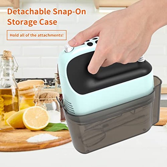 Digitale Handmixer - Keukenmixer - Bakken en Koken - 9 Snelheden Turbo - 400 Watt - Lichtblauw — afbeelding 3