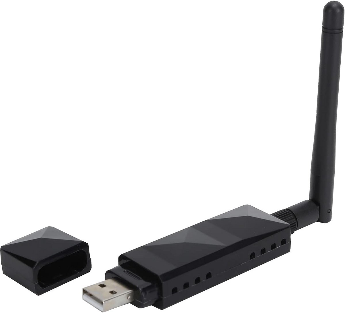 Draadloze Netwerkkaart - Wifi Adapter - Internet Verbinding - Met 2DBI Antenne - 103 mm Antenne - Zwart