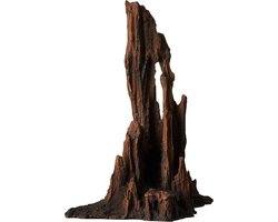 Aquarium Ornament - Decoratie Steen - Aquarium Verfraaien - Realistische Houtvorm - 19 cm Hoog - Bruin