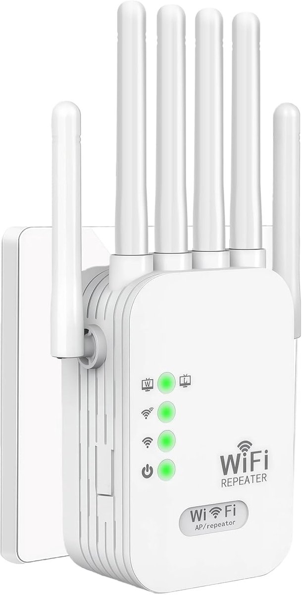 Kivora Wifi-versterker Draadloze Repeater met 6 Antennes - Kivora - €25,99