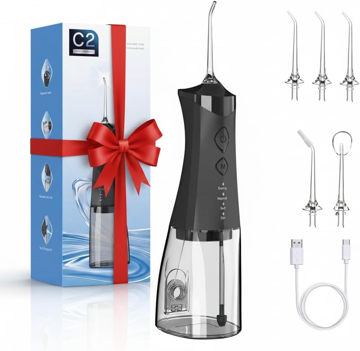 VHV - Monddouche 350 ml - Waterflosser - 4 modes - Tandenreiniger elektrisch - Draadloze orale irrigator - Voor thuis reizen en beugel