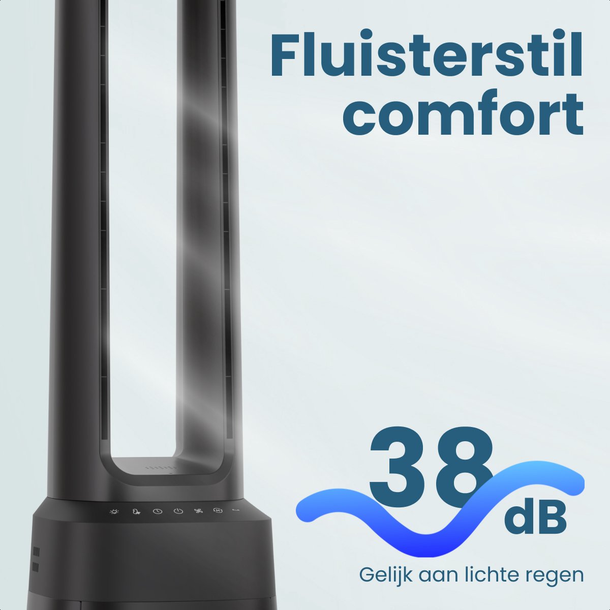 Auronic Torenventilator - Bladeless Model 2 in 1 - Luchtreiniger met HEPA-filter - Ventilator - 10 Standen - Afstandsbediening - 105 cm - Zwart — afbeelding 6