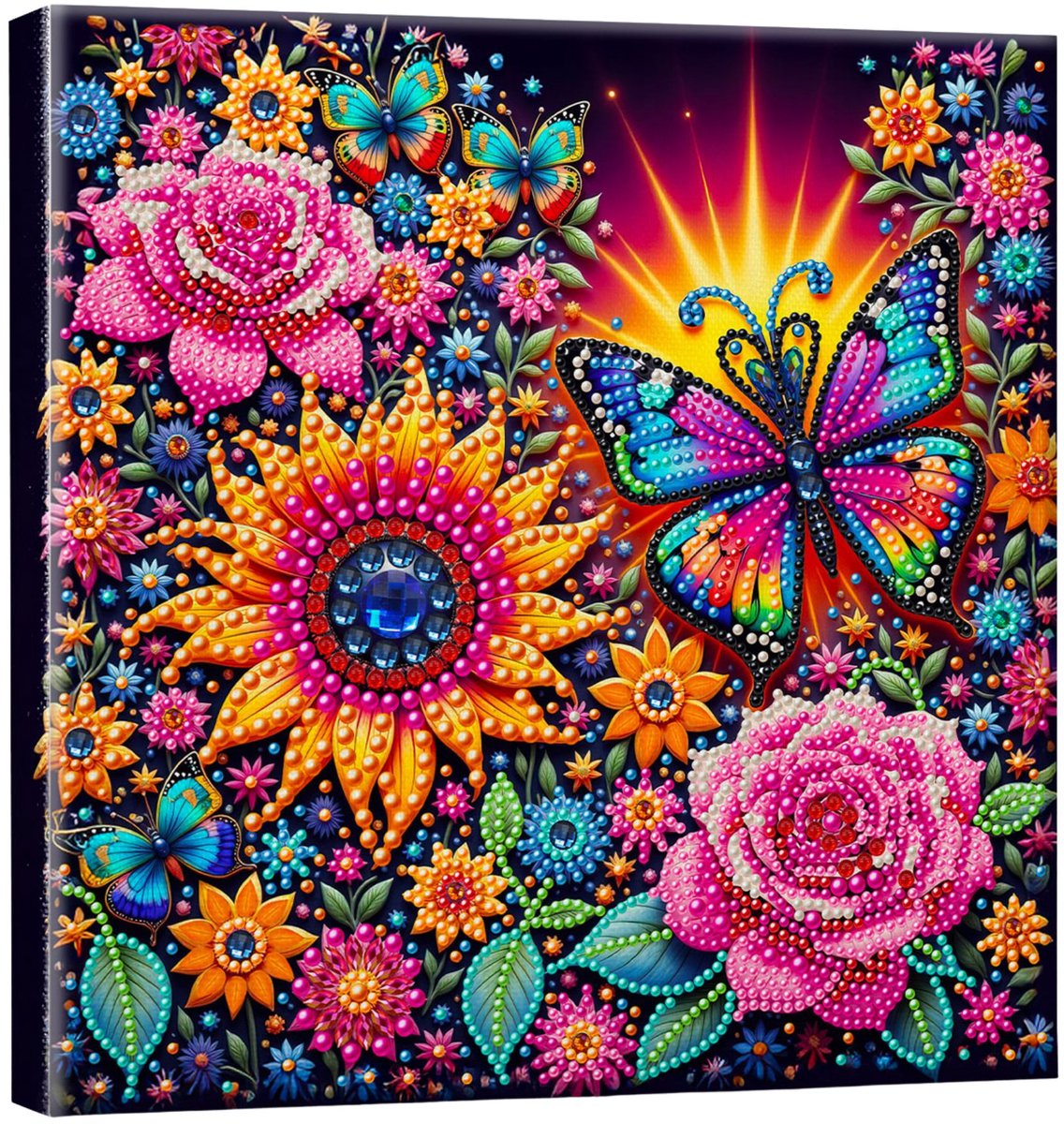 Adorzy Diamond Painting Op Canvas Bloemen – Pearl Paintings - Diamond Painting Volwassenen – Diamond Painting Volledig Pakket