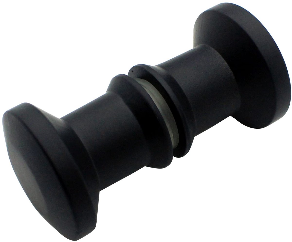 Dailygoods- Douchedeur Greep Zwart Glas - Zinklegering - 60x30mm - Geschikt voor Glasdikte 4-12mm - Inclusief Montage Ringen - Doe-Het-Zelf Vervanging - Deurklink