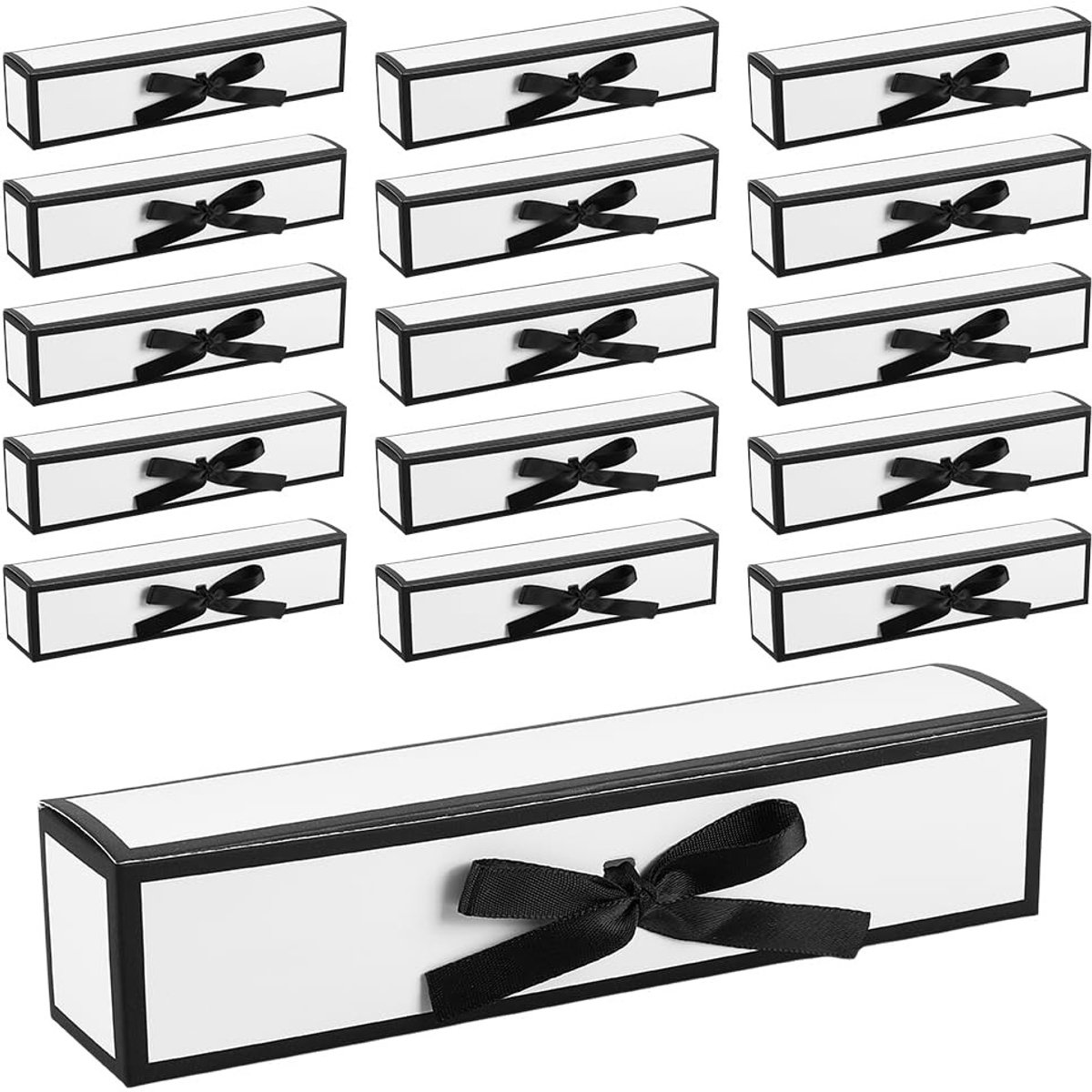 Dailygoods- Geschenkdoosjes 20 stuks - Rechthoekige Papieren Dozen - Cadeauverpakking met Lint - Bruidsmeisjesdoosjes - Verjaardagen/Kerstfeestjes - 18,8 x 3,9 x 4 cm