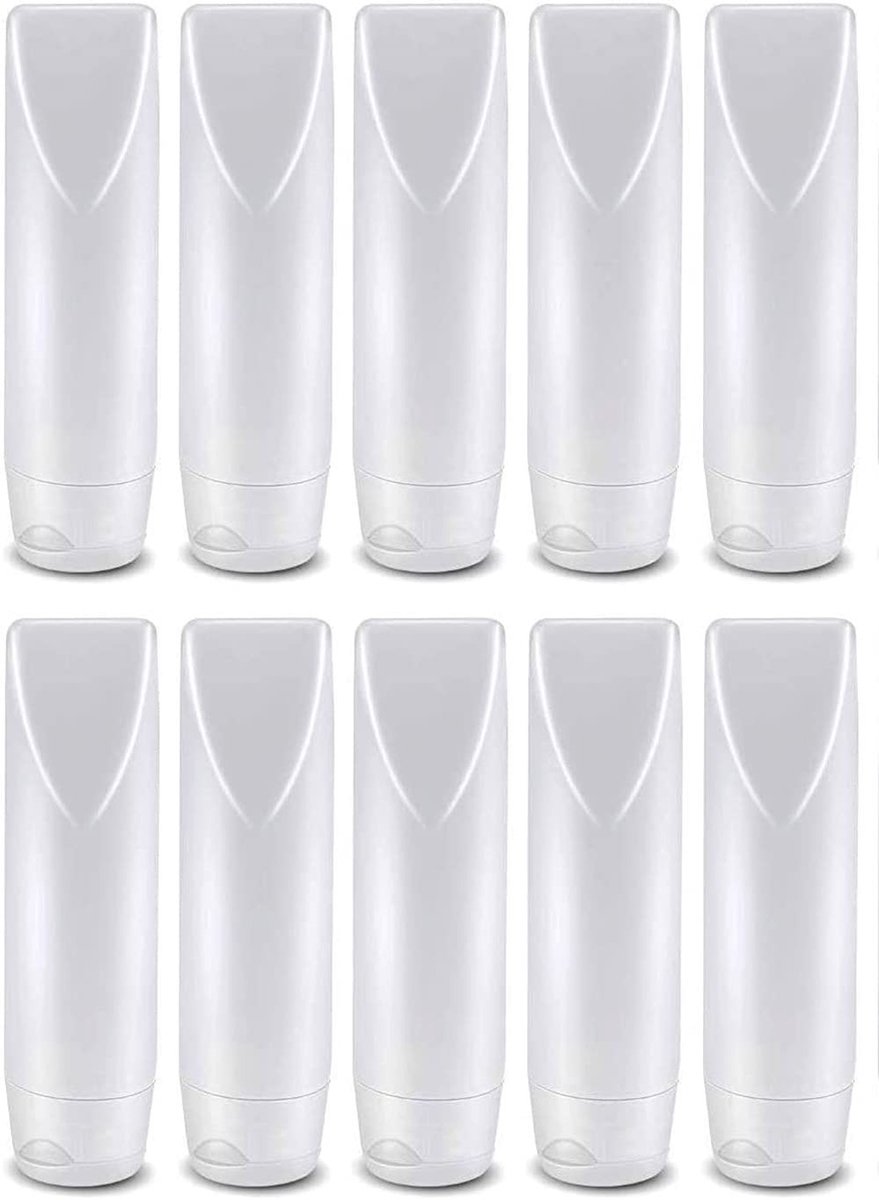 Dailygoods- Reisflessen Set van 10 - Navulbare Cosmeticacontainer - Flip-Caps - Lekbestendig - 30 ml - Veilig en Herbruikbaar - Cosmeticaflessen