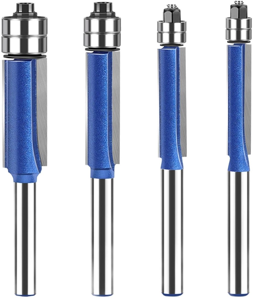 Frees bit set - Router bits Frezen - Hout bewerken - Dubbele kogellagers - 4 stuks - Metaal