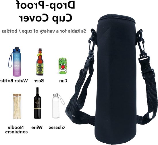 2x Waterfles Tas Geïsoleerd met Schouderriem voor 1 Liter Flessen — afbeelding 4