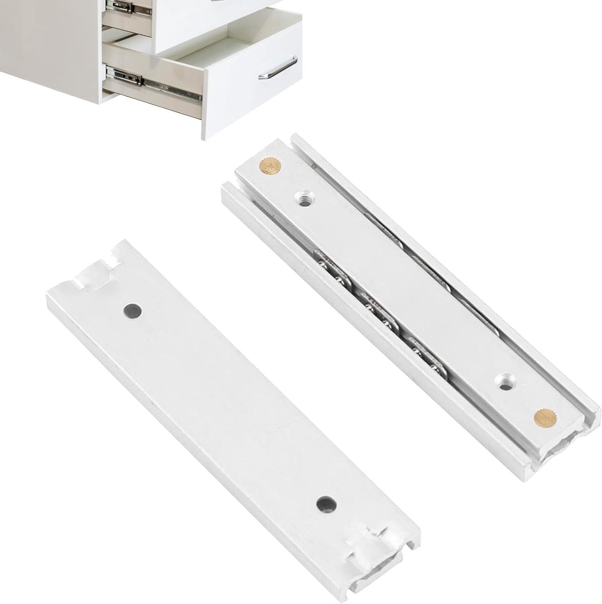 2 Stuks Uittrekbare Plank Hardware, Aluminium Legering Ladegeleiders met Zachte Sluiting en Hoge Capaciteit voor Keuken- en Kasteninrichting