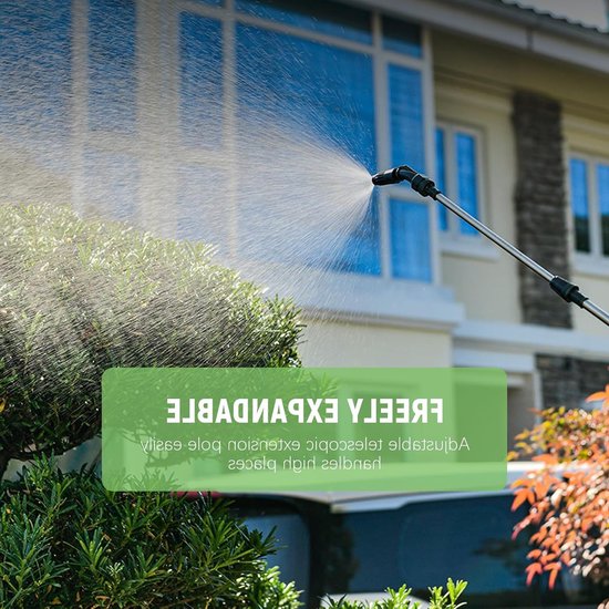 Drukspuit - Plantensproeier - Accu - Elektrisch - Tuinspuit - Nevelsproeiers - USB-oplaadbaar handvat - Telescoopstang - Verstelbare schouderriem - Geschikt voor tuin - 8 liter - Watersproeier met accu - Elektrisch oplaadbaar. — afbeelding 4