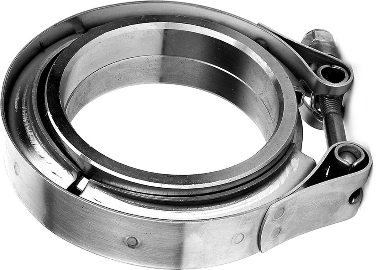 LIVIA HOME- V-klem 2,5 inch - 304 Roestvrij Staal - 2-delige Flensset - Turbo-uitlaatsysteem - Universeel type - Precisieproductie - Uitlaatklem