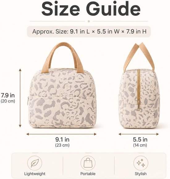 Ulisem - Lunchtas voor Dames en Heren - Mini Koeltas 6L - Lichtgewicht en Vouwbaar - Beige van Ulisem — afbeelding 2