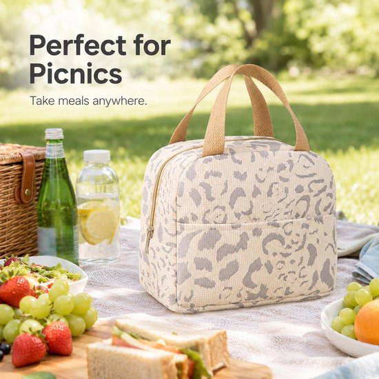 Ulisem - Lunchtas voor Dames en Heren - Mini Koeltas 6L - Lichtgewicht en Vouwbaar - Beige van Ulisem — afbeelding 3