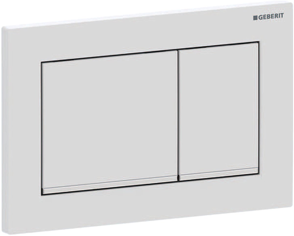 Geberit Omega30 - Bedieningsplaat, mat wit/glanzend chroom 115.080.JT.1