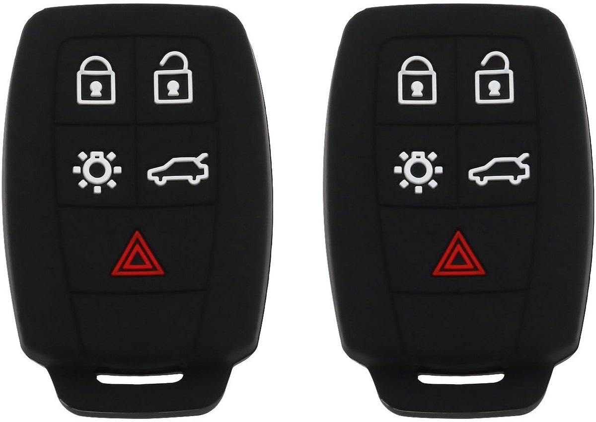 Dailygoods- Autosleutel Cover - 2 Stuks - Zwarte Sleutelbescherming - Siliconen Sleutelhoesje - Compatibel met Volvo XC90/C70/S60/D5/V50/S40/C30 - Duurzame Bescherming - Sleutelhoes