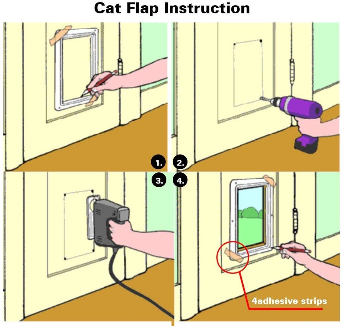 Dailygoods- Kattenluik Weerbestendig - Kattenluik met microchip - Kattenluik binnendeur - Kattenluik met chipherkenning - Kattenluik voor puppy en kitties - Duurzaam ABS-materiaal - Hondenluik thumbnail 3