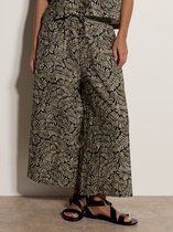 Katoenen culotte met bladprint