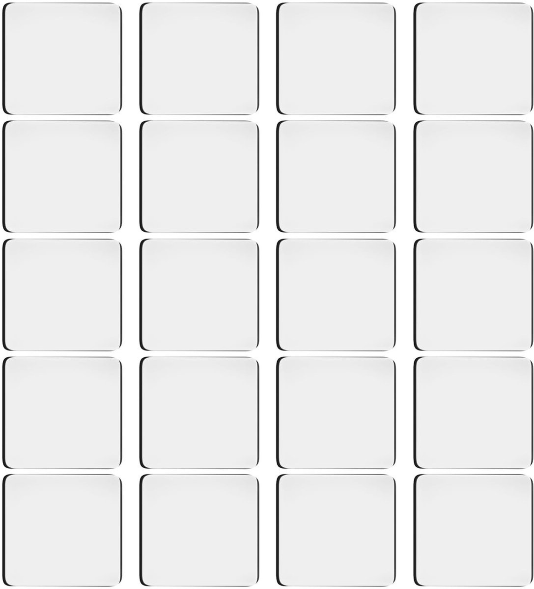 Dailygoods- Kleefpads 20 stuks - Dubbelzijdige Kleefpads - Transparant - Acryl - Supersterke Kleefkracht - 6 x 6 cm - Plakband