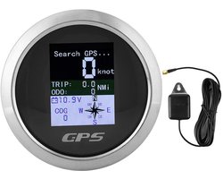 Dailygoods- Snelheidsmeter 85mm - Waterdichte Digitale Snelheidsmeter - Roestvrij Stalen Behuizing - Geschikt voor Auto/Boot - Draadloze Navigatie Indicator - Eenvoudige Installatie