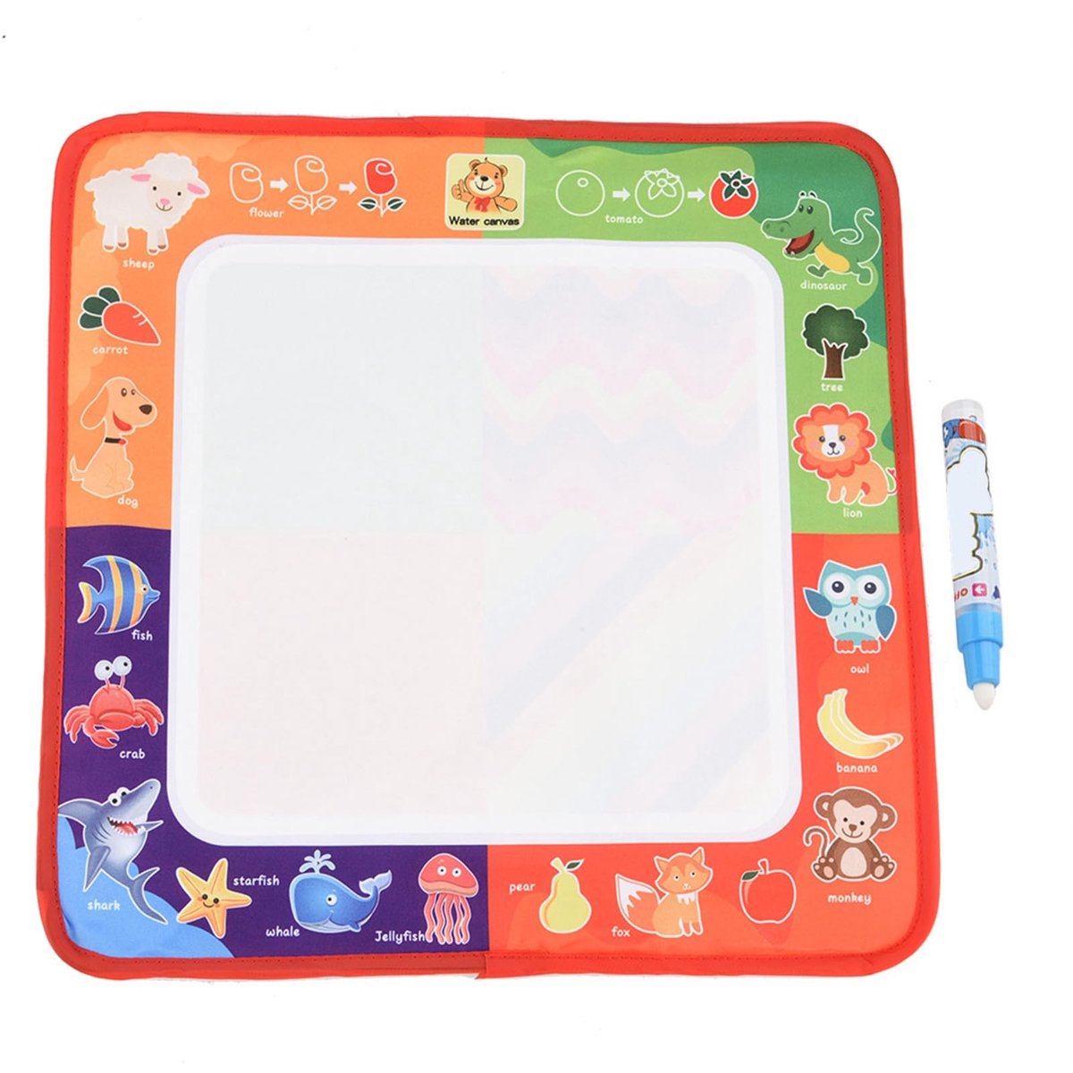 Dailygoods- Schilderbord Draagbaar - Magisch Tekenbord - Waterabsorberend - Herbruikbaar - 29x29 cm - Inclusief Pen