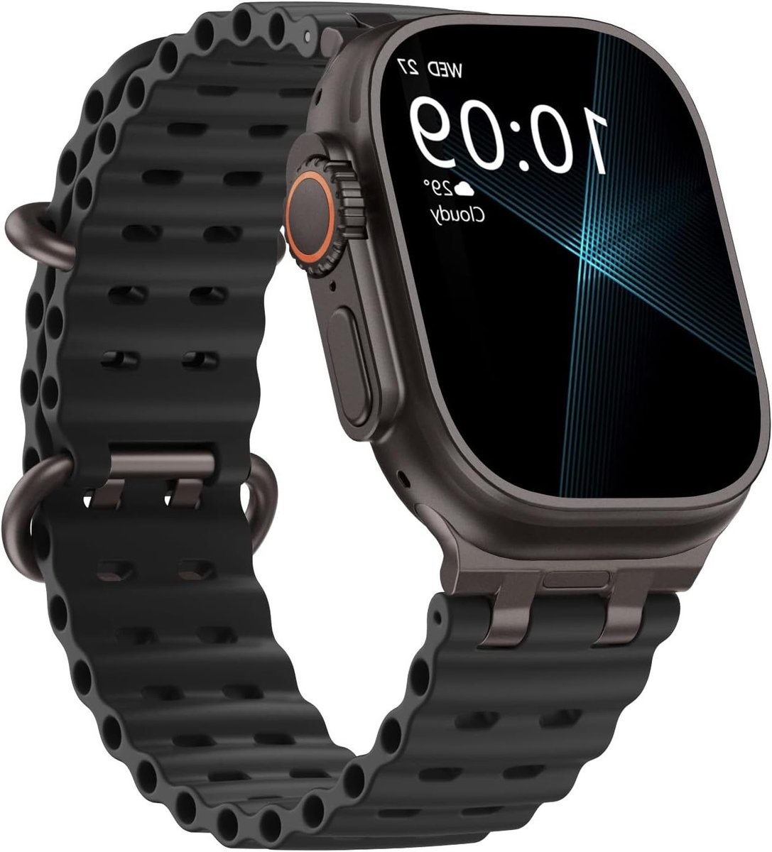 Comfortabele Ocean Sport Horlogeband voor Apple Watch 49mm 46mm 45mm 44mm 42mm - Upgrade Silicone Strap voor Activiteiten, Sport en Dagelijks Gebruik voor Mannen en Vrouwen