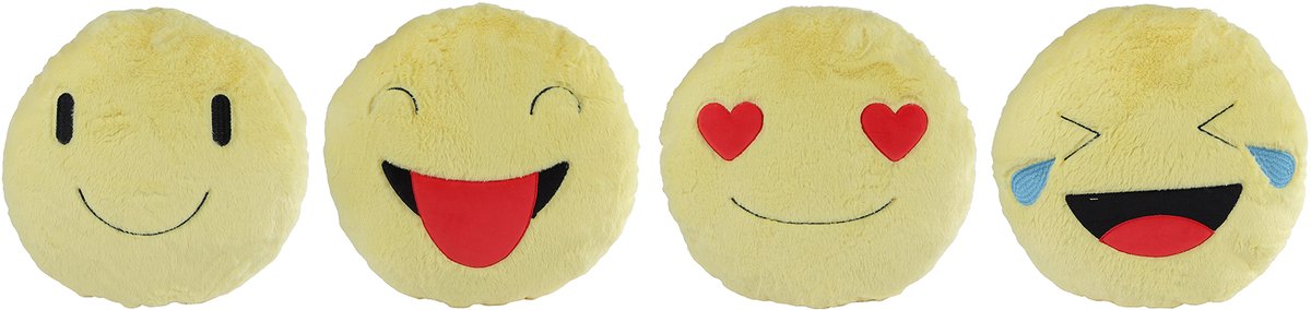 Pluche kussen Smile 36x36x10cm assorti