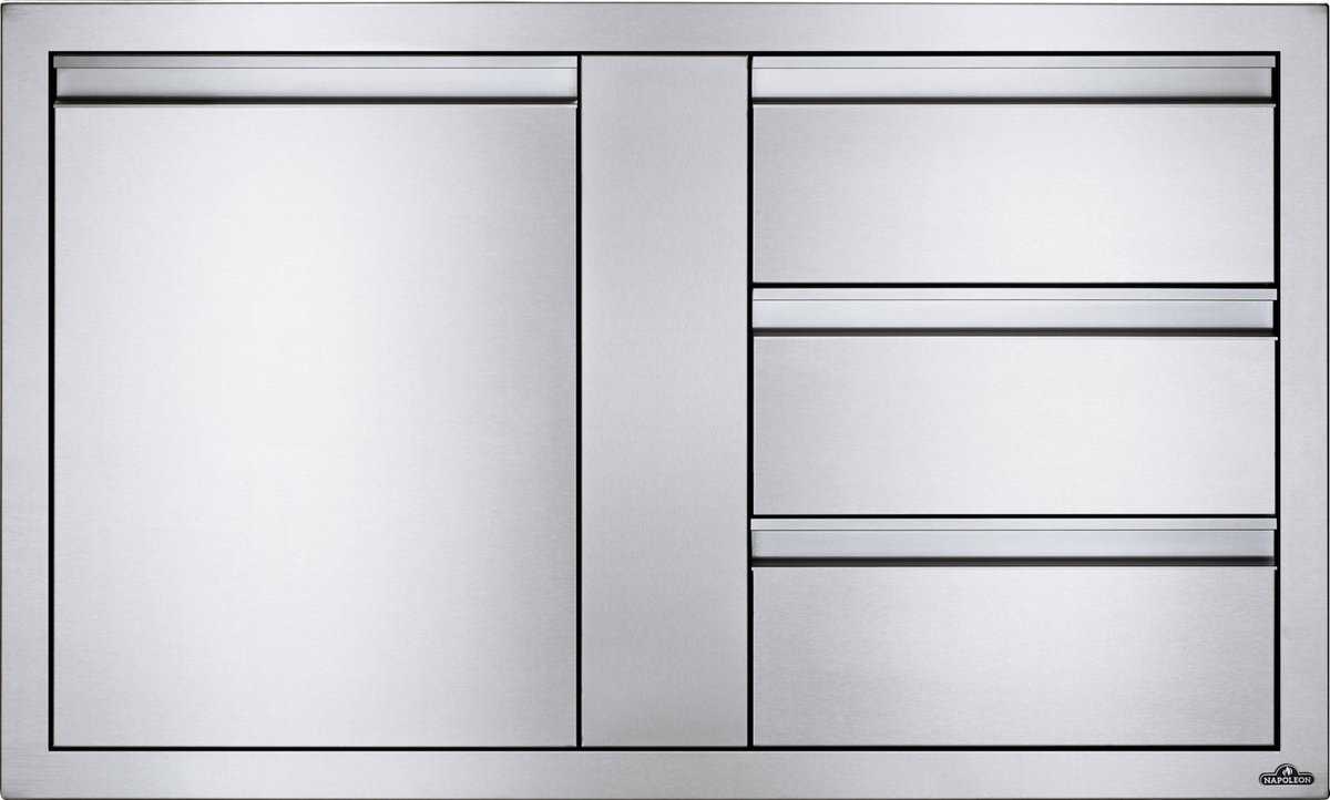 Napoleon grills - Inbouwdeur en drie laden combinatie groot (115x71...