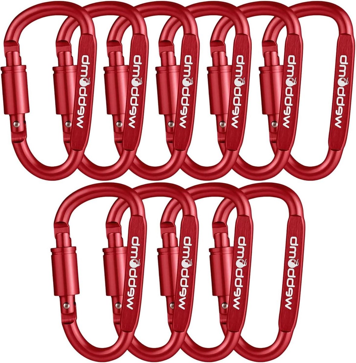 Karabijnhaken Set - Sleutelhangers Bevestiging - Outdoor Avontuur - Schroefsluiting Veiligheid - 10 Stuks 8 cm - Kleurrijk
