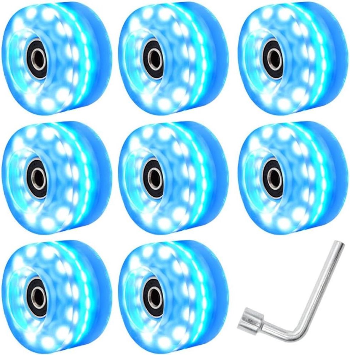 Rolschaats Wielen Dubbele Rij Wielen Buiten Skaten Zes Lichtjes Per Wiel 58x32mm