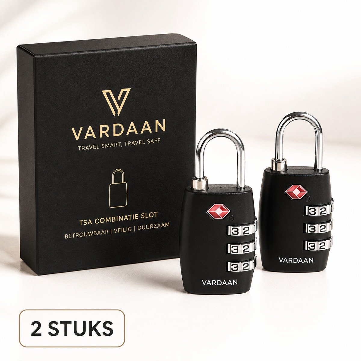 Bol.com Vardaan Cijferslot 2 Stuks Zwart – Kofferslot – TSA Slot – Reisslot – Bagageslot – TSA Kofferslot – Cijferslot Koffer – ... aanbieding