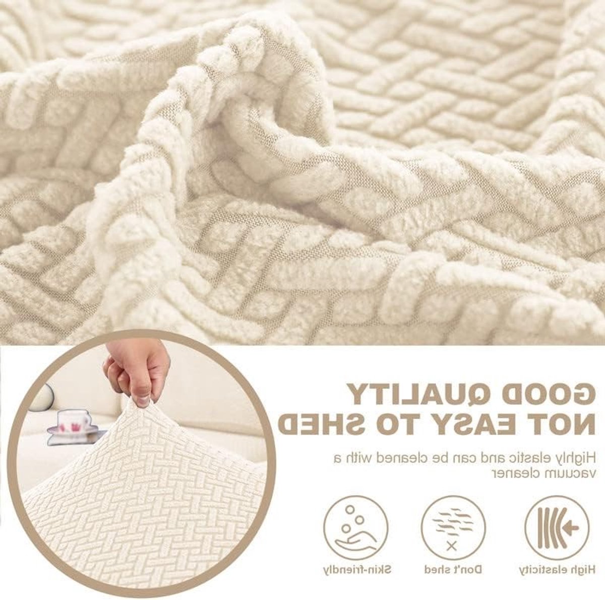 Stretchbare Sofahoes, Universele Elastische en Antislip Hoes voor L-vormige Bank en Chaise Lounge, Meubelbeschermer voor Sofa Kussens