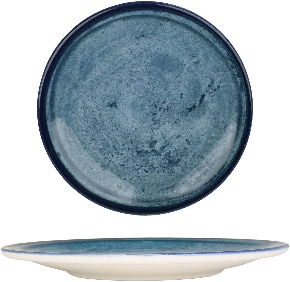 Kütahya Porselen Dessertbord - Blue Stone - Porselein - 19 cm - set van 6