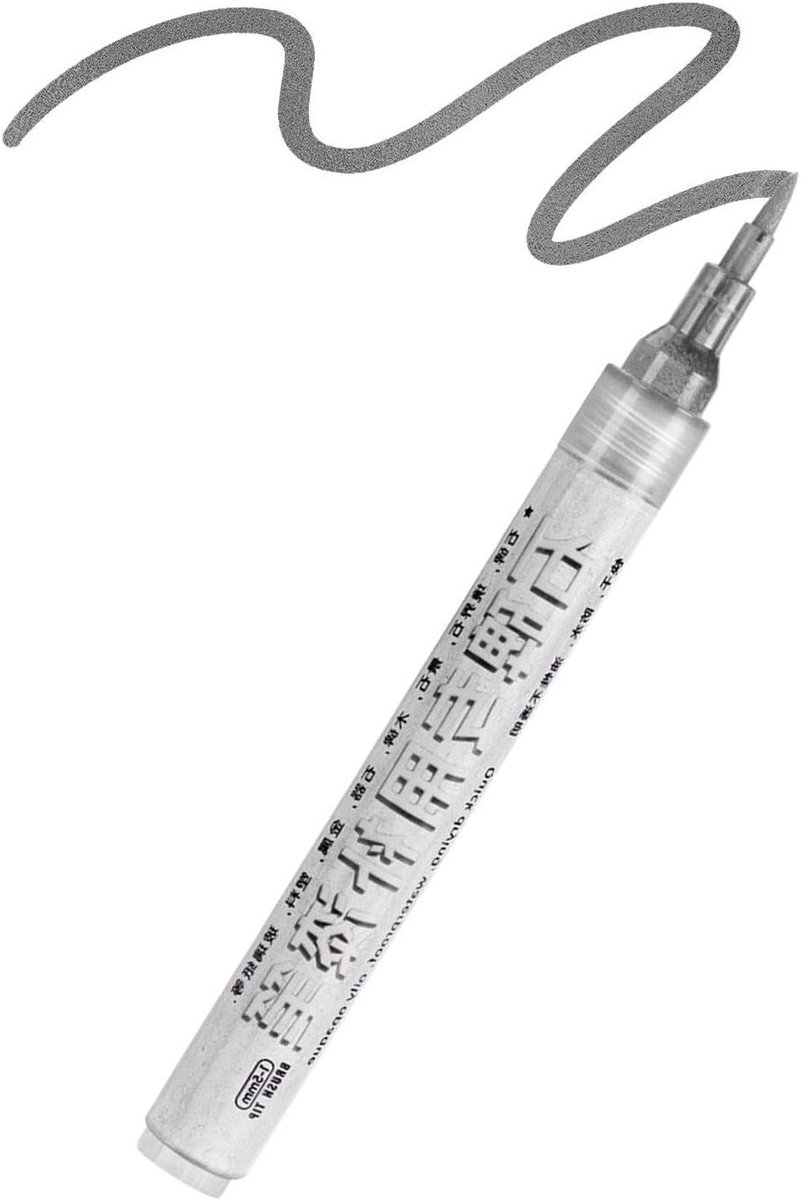 Steen Verf Pen - Marker Stift - Inscripties Herstellen - Snel Drogende Formule - 16 cm - Zilver