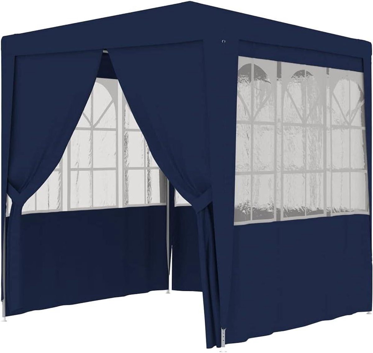 Vouwpaviljoen met zijpanelen - Partytent Tuinpaviljoen - Feestelijke Bijeenkomsten - UV- en waterbestendig - 25 x 25 m - Blauw