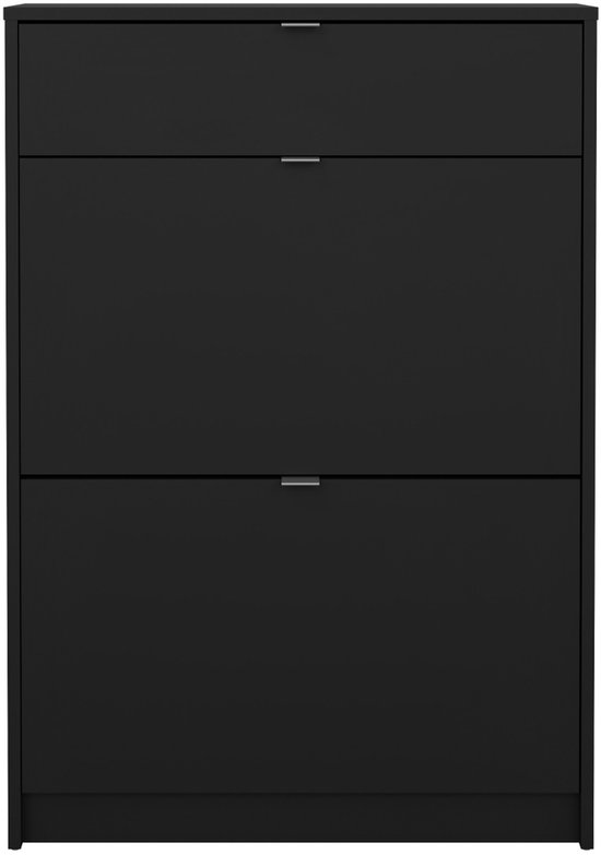 Giga Living Schoenenkast Zwart - 1 Lade - 2 Vakken - Schoenenkast Shoes - 70x24x101cm